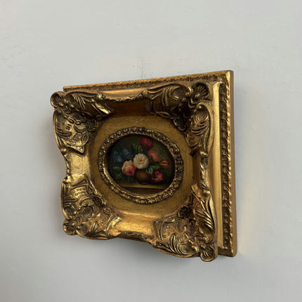 Traditional Floral Still Life Oil Painting "Gilded Frame" Refined Small Artwork Holland Art Shop