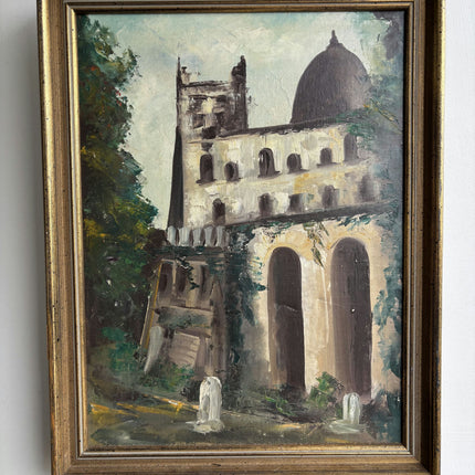 Detailed Cityscape Oil Painting "Stone Building" Elegant Artwork Holland Art Shop