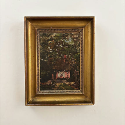 Antique Cityscape Oil Painting "Gilded Frame" Rustic Art Holland Art Shop
