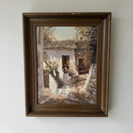 Detailed Figurative Oil Painting "White Cottage" Authentic Art Holland Art Shop