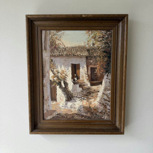 Detailed Figurative Oil Painting "White Cottage" Authentic Art Holland Art Shop