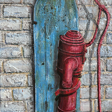 Timeless Still Life Oil Painting "Red Firehydrant" Expressive Artwork Holland Art Shop