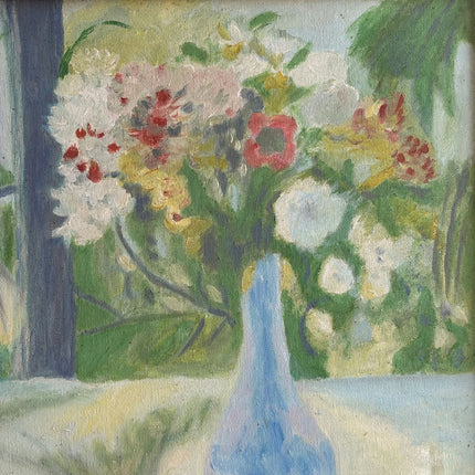 Vintage Still Life Oil Painting "Blue Vase" Rustic Art Holland Art Shop