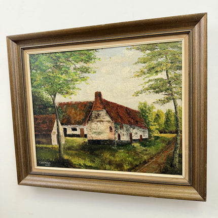 Classic Farm Oil Painting "Thatched Cottage" Refined Art Holland Art Shop