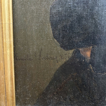 1856 Antique Portrait Oil Painting "Seated Gentleman" Art Holland Art Shop