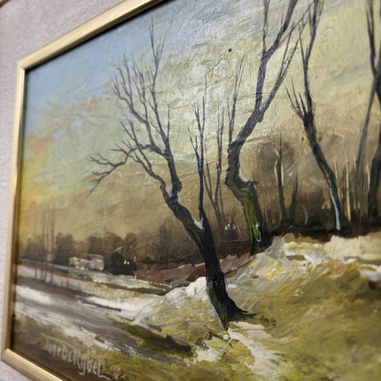 Timeless Winter Landscape Oil Painting "Leafless Tree" Original Art Holland Art Shop