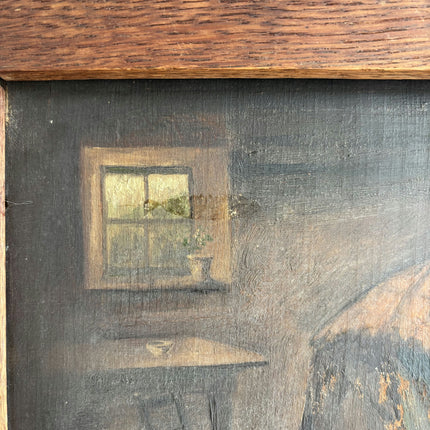 Elegant Interior Oil Painting "Wooden Frame" Handcrafted Art Holland Art Shop
