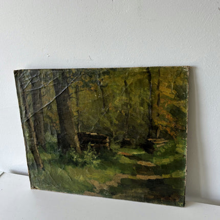 Classic Landscape Oil Painting "Forest Path" Authentic Small Artwork Holland Art Shop