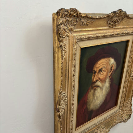 Vintage Portrait Oil Painting "Bearded Man" Rustic Art Holland Art Shop
