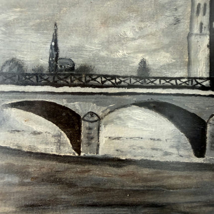 Refined Cityscape Drawing "Stone Bridge" Timeless Small Artwork Holland Art Shop