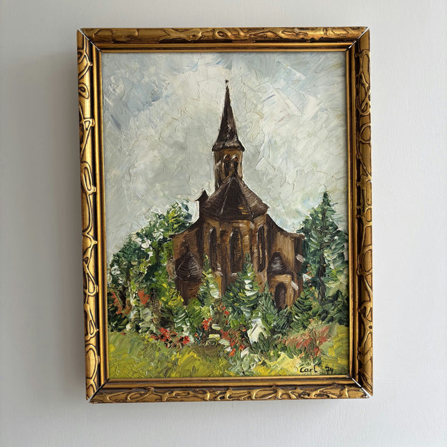 Handcrafted Landscape Oil Painting "Wooden Church" Timeless Artwork Holland Art Shop
