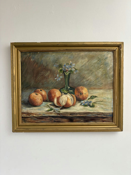 Original Oil Painting Still Life "Blue Flowers" Fine Medium Artwork