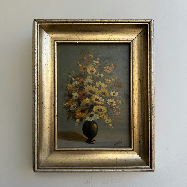 Detailed Floral Still Life Oil Painting "Flower Vase" Rustic Small Artwork Holland Art Shop