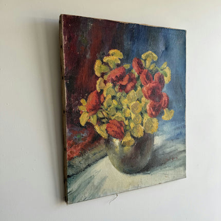 Timeless Floral Still Life Oil Painting "Flowered Vase" Handcrafted Artwork Holland Art Shop