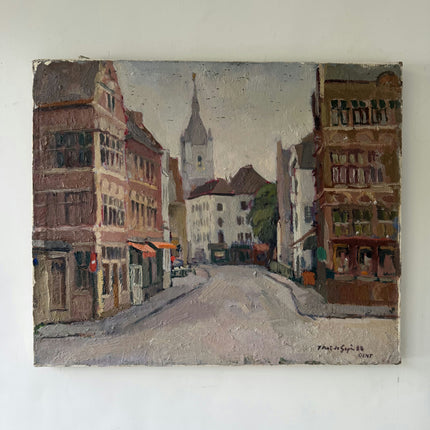 Rustic Cityscape Oil Painting "City Street" Classic Art Holland Art Shop