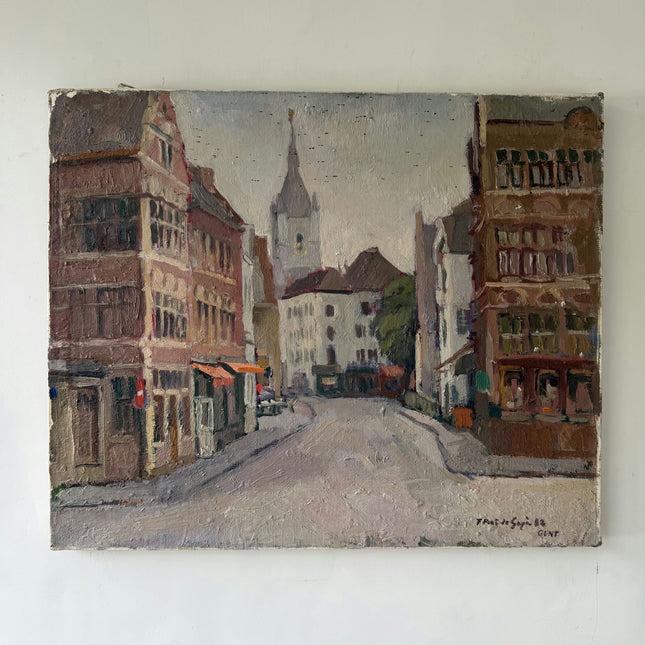 Rustic Cityscape Oil Painting "City Street" Classic Art Holland Art Shop