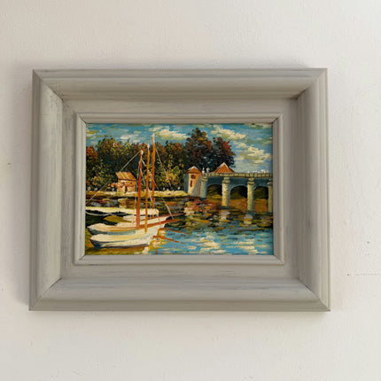 Fine Oil Painting Scenery "Sailing Boat" Striking Small Art