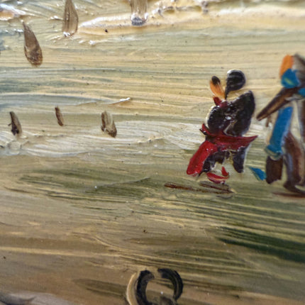 Original Seascape Oil Painting "Three Boats" Traditional Small Artwork Holland Art Shop
