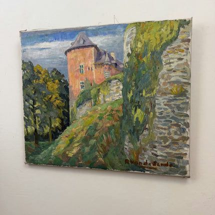 R Vandesande Traditional Landscape Oil Painting "Rose Tower" Belgian Art Holland Art Shop