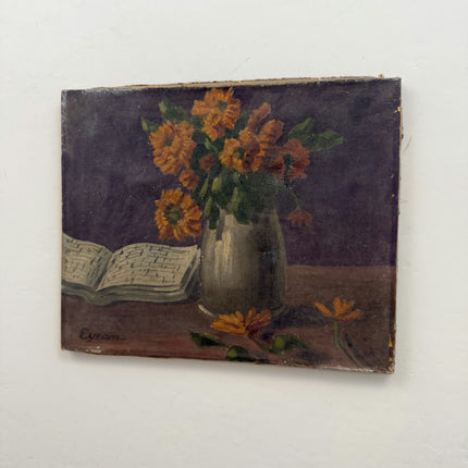 Vintage Floral Still Life Oil Painting "Cracked Paint" Traditional Art Holland Art Shop