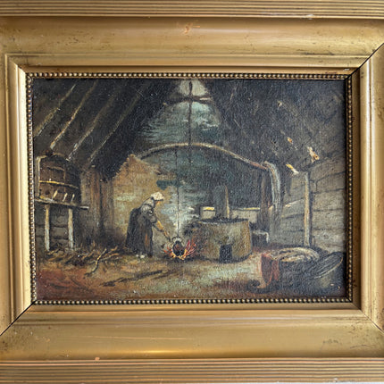 Rustic Interior Oil Painting "Gilded Frame" Refined Small Art Holland Art Shop