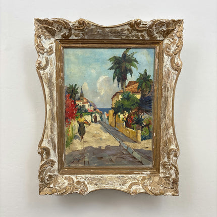 Classic Cityscape Oil Painting "Coastal Path" Vintage Artwork Holland Art Shop