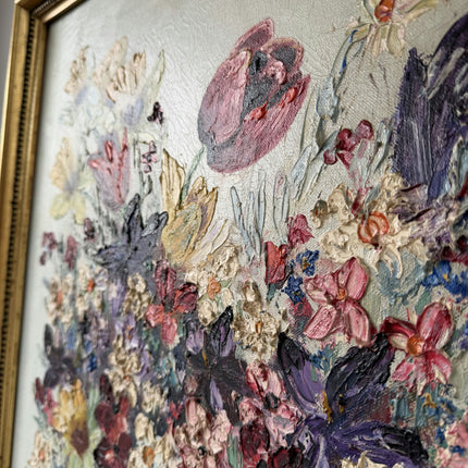 Figurative Oil Painting Flowery Still Life "Flower Vase" Large Artwork Holland Art Shop