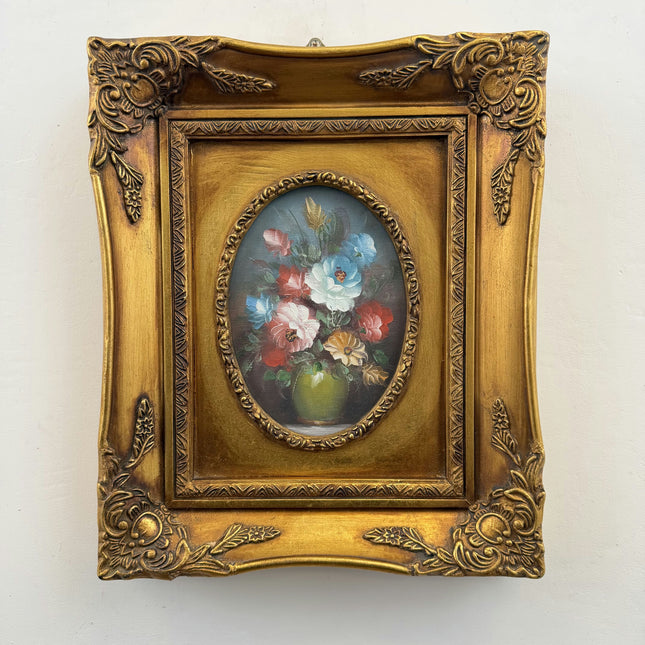 Elegant Floral Still Life Oil Painting "Flower Vase" Expressive Small Artwork Holland Art Shop