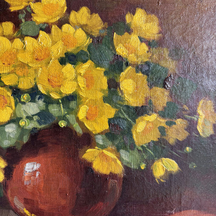 Handcrafted Floral Still Life Oil Painting "Yellow Bouquet" Traditional Artwork Holland Art Shop