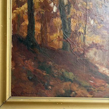 Original Landscape Oil Painting "Autumn Trees" Authentic Artwork Holland Art Shop