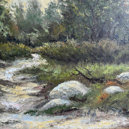 Handcrafted Landscape Oil Painting "Forest Stream" Elegant French Artwork Holland Art Shop