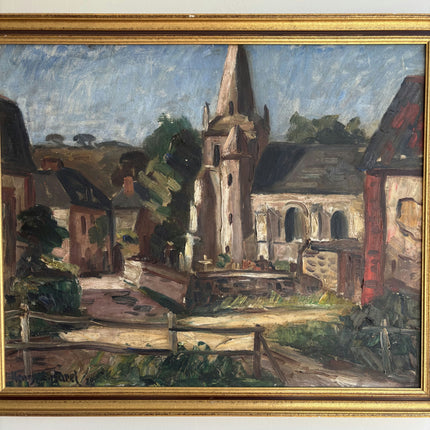 Refined Cityscape Oil Painting "Stone Church" Traditional Art Holland Art Shop