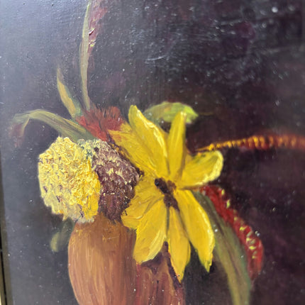 Elegant Floral Still Life Oil Painting "Flower Vase" Vintage Small Art Holland Art Shop