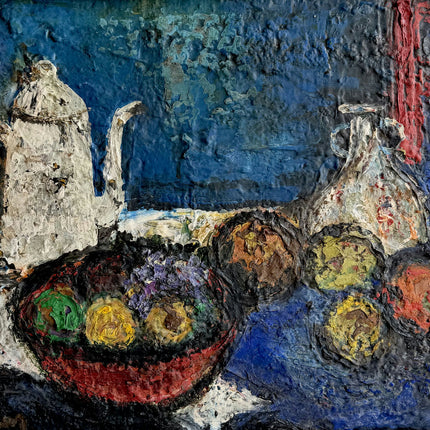 Traditional Still Life Oil Painting "Silver Teapot" Elegant Large Artwork Holland Art Shop
