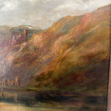 19th Century Antique Landscape Oil Painting "River Gorge" Art Holland Art Shop