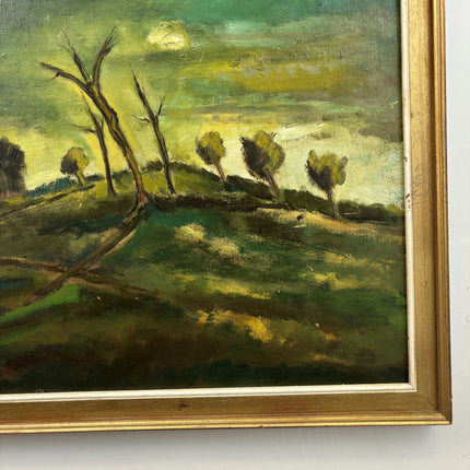 Elegant Landscape Oil Painting "Bare Tree" Expressive Large Artwork Holland Art Shop