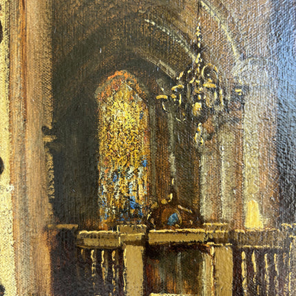 Handcrafted Church Interior Oil Painting "Ornate Frame" Elegant Art Holland Art Shop