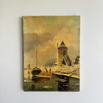 Vintage Scenery Oil Painting "Stone Tower" Detailed Art Holland Art Shop