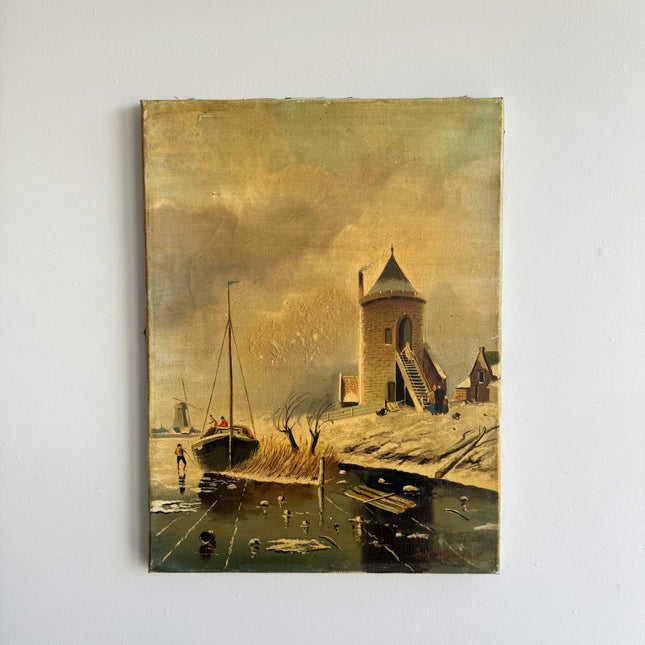 Vintage Scenery Oil Painting "Stone Tower" Detailed Art Holland Art Shop