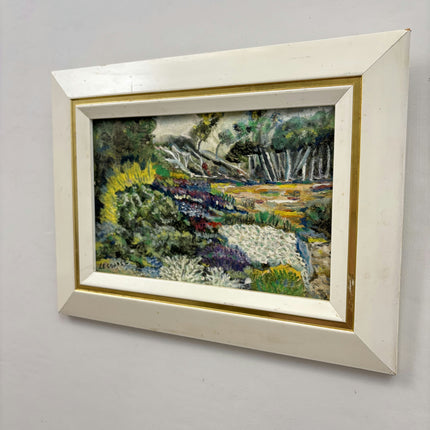Expressive Landscape Oil Painting "Flower Garden" Rustic Small Art Holland Art Shop