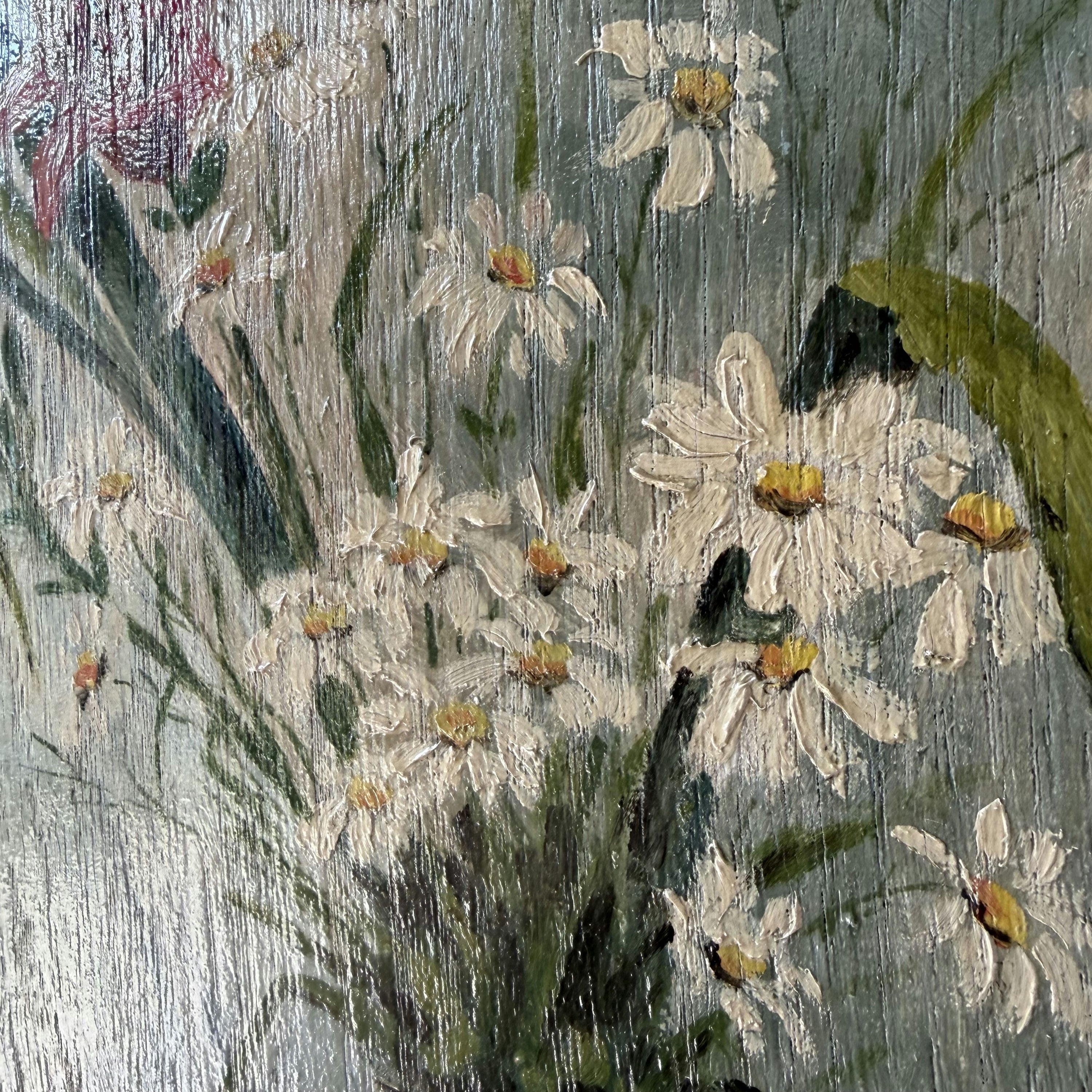 Detailed Flowery Still Life Oil Painting 