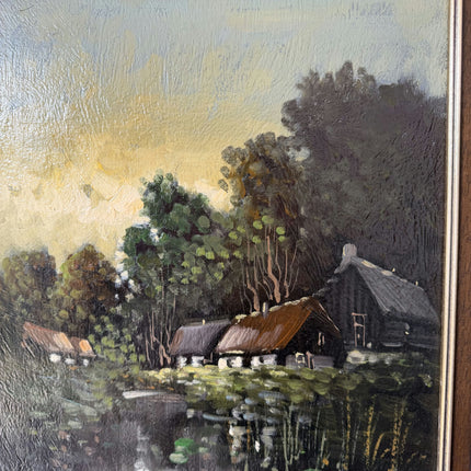 Refined Scenery Oil Painting "Thatched Cottage" Elegant Artwork Holland Art Shop