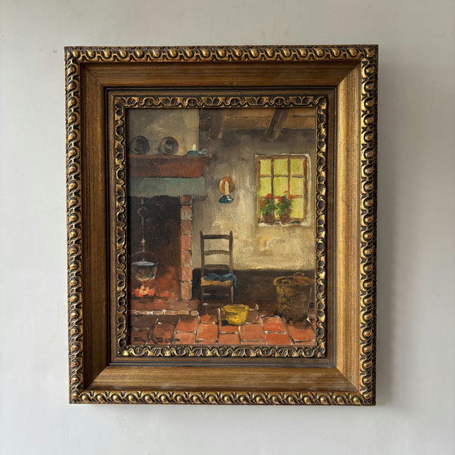 Rustic Interior Oil Painting "Wooden Chair" Detailed Artwork Holland Art Shop
