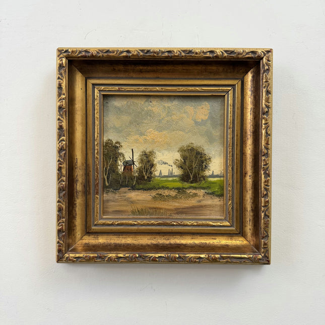 Traditional Landscape Oil Painting "Gilded Frame" Authentic Small Artwork Holland Art Shop