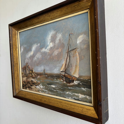 Original Seascape Oil Painting "Sailing Boat" Elegant Dutch Art Holland Art Shop
