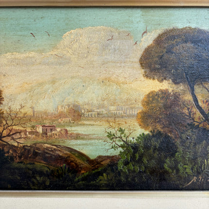 Original Landscape Oil Painting "Golden Frame" Handcrafted Artwork Holland Art Shop