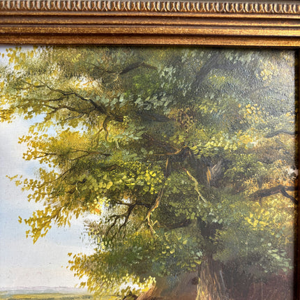 Detailed Landscape Oil Painting "Gilded Frame" Authentic Small Artwork Holland Art Shop