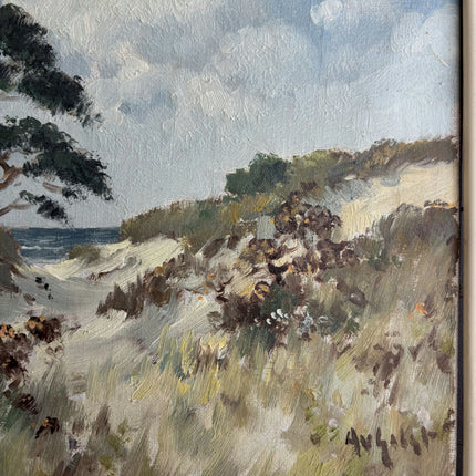 Original Seascape Oil Painting "Coastal Tree" Detailed Small Art Holland Art Shop