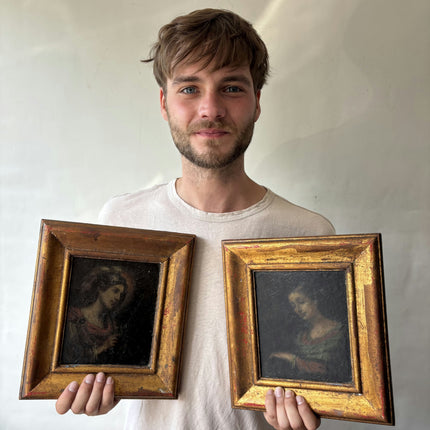 19th Century Antique Portrait Oil Painting "Bearded Man" Spanish Artwork Holland Art Shop