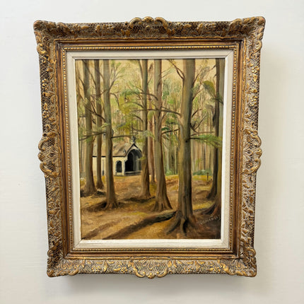 Timeless Landscape Oil Painting "Wooded Trees" Handcrafted Art Holland Art Shop